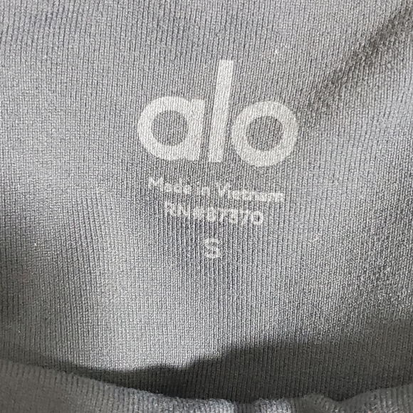 Alo Entwine Legging Womens S Anthracite Lattice Lace Panel Fitted Yoga Athletic - Picture 7 of 9